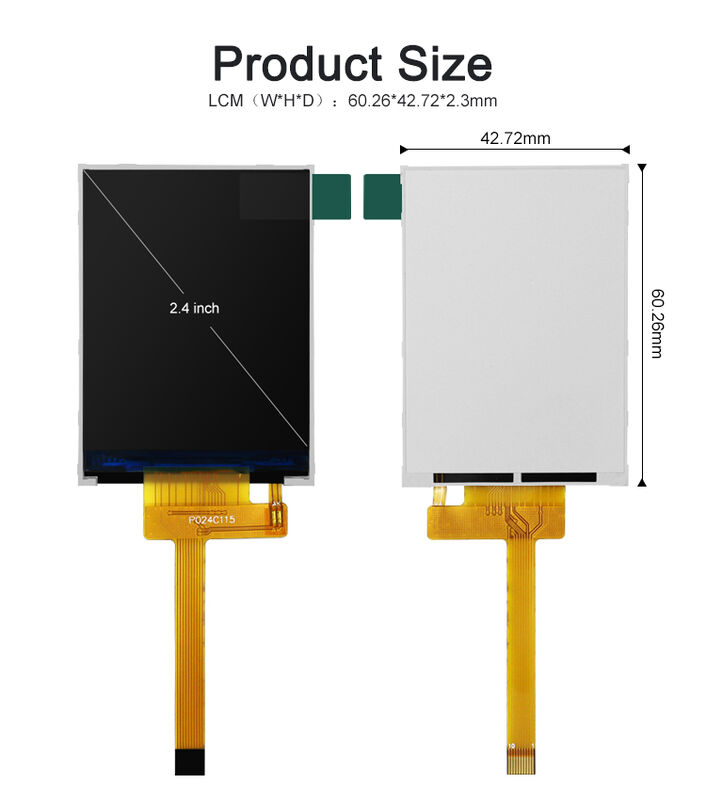 Polcd 260 Nit HD صفحه نمایش TFT 240X320 4 سیم رابط SPI 2.4 اینچ Tft LCD