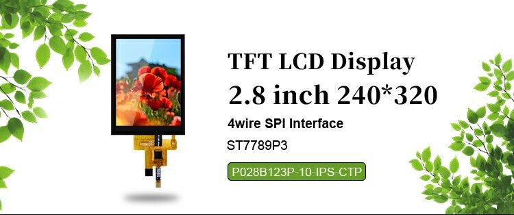 2.8 اینچ 178° Ips Tft Capacitive Touch Screen Full View Angle Spi Interface صفحه نمایش لمسی ظرفیت دار و زاویه دید کامل