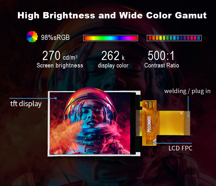 نمایشگر TFT 3.2 اینچی Polcd 12 O'CLOCK با ماژول LCD TFT ILI9341V با رزولوشن 240x320
