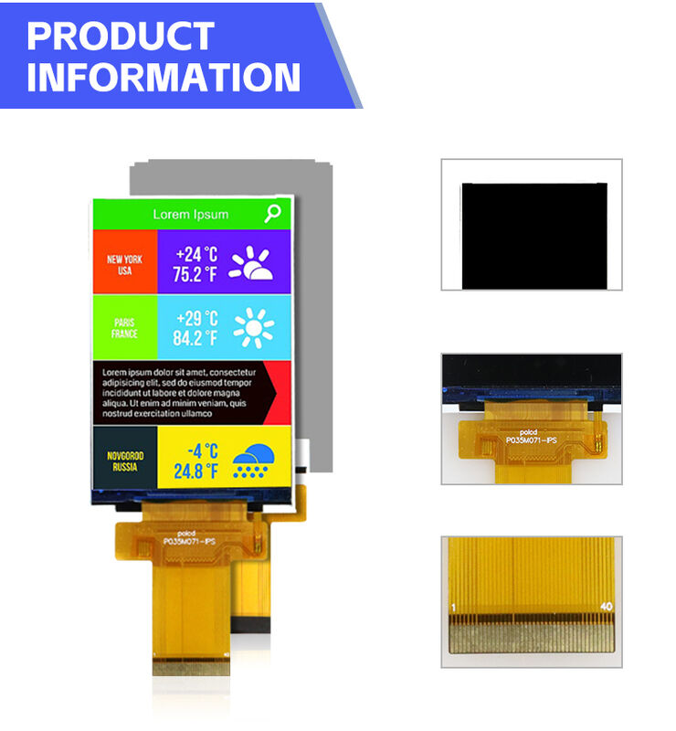 Polcd 3.5 اینچ TFT Display MCU SPI Interface تجهیزات صنعتی IPS صفحه نمایش کامل رنگ LCD ماژول