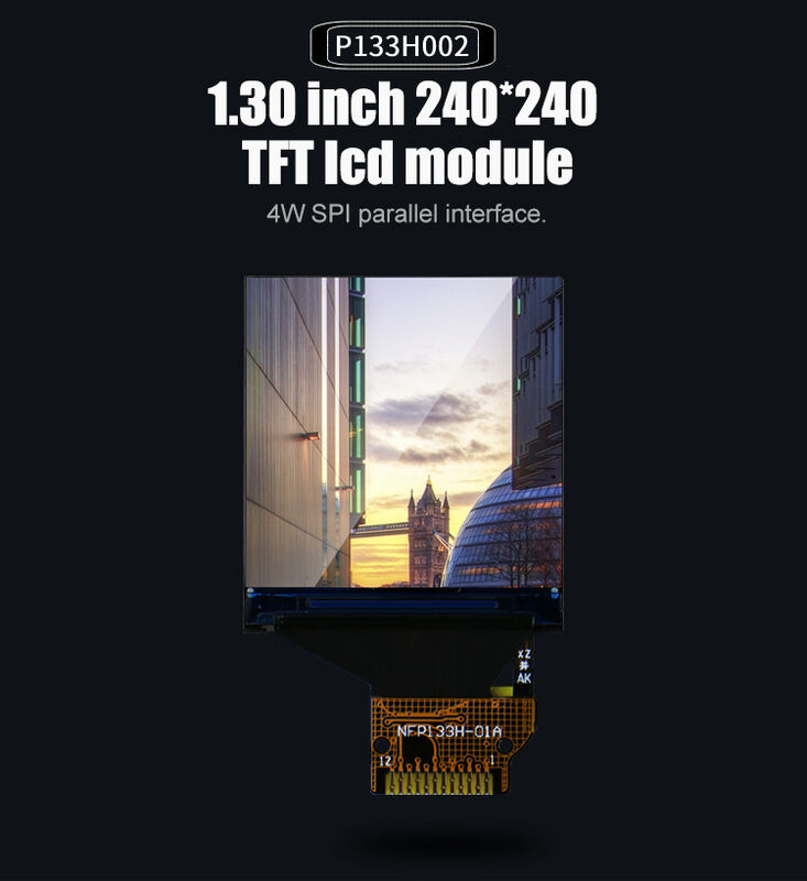 پنل نمایشگر LCD مربعی پولکد با اندازه کوچک 240*240 با رابط SPI و صفحه نمایش IPS TFT 1.3 اینچی