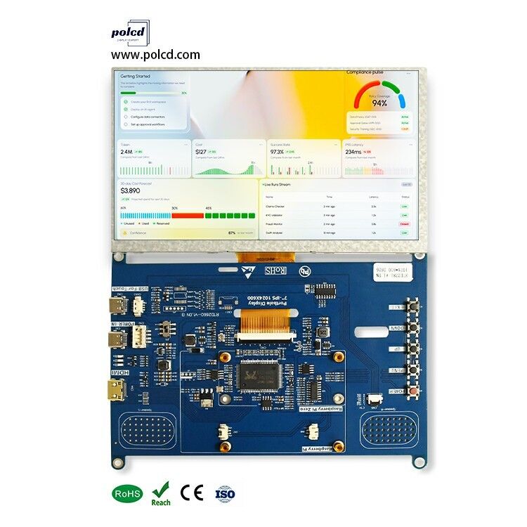 Polcd 7 اینچ LCD Driver Board Mini HD-MI USB Interface پشتیبانی از بلندگوهای صوتی 50Pin RGB Interface TFT Controller Board