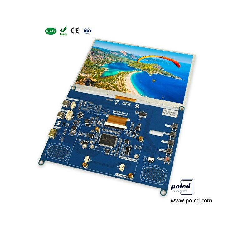 Polcd روشنایی بالا 7 اینچ 1024x600 RGB LCD Drive Board RTD2281 با بلندگو برای نمایشگاه های صنعتی در فضای باز
