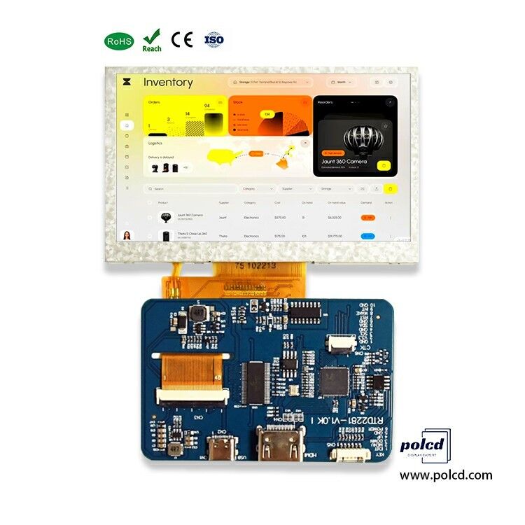 Polcd درجه صنعتی 4.3 5 اینچ ماژول صفحه نمایش LCD 800x480 رزولوشن H-DM-I Interface Driver Board