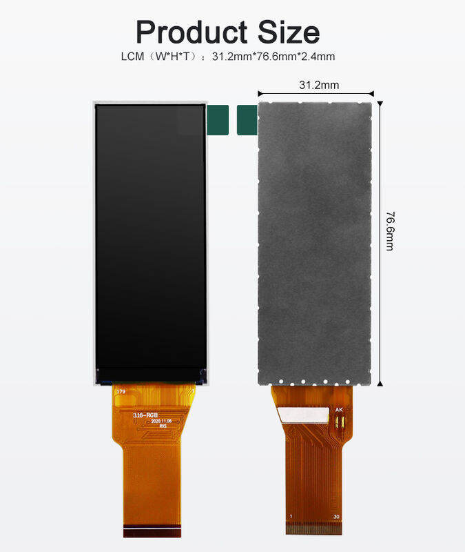 Polcd 3.2'' 3.2 اینچ 320x480 عمودی نوع 350nits RGB SPI رابط ST7701S ic TFT صفحه نمایش LCD