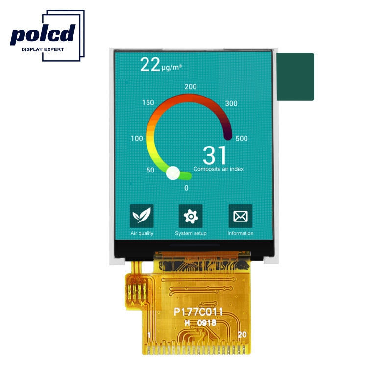 صفحه نمایش LCD 1.77 اینچی Tft 128*160 رنگی 262K Rgb به طور معمول مشکی