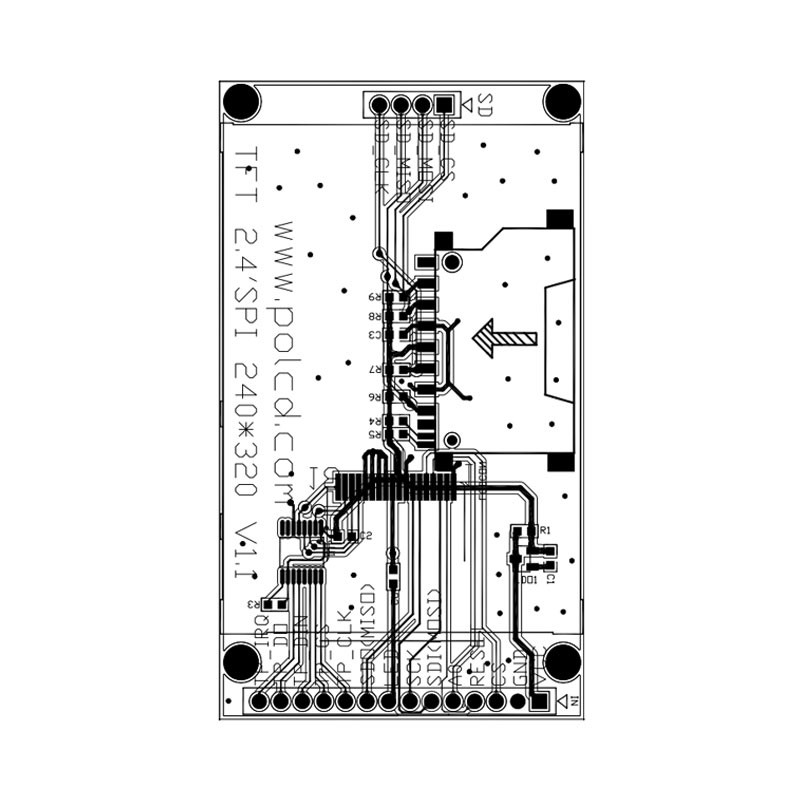 صفحه نمایش LCD 18 پین 260 NIT 2.4 اینچی Tft 240x320 صفحه نمایش لمسی خازنی ال سی دی