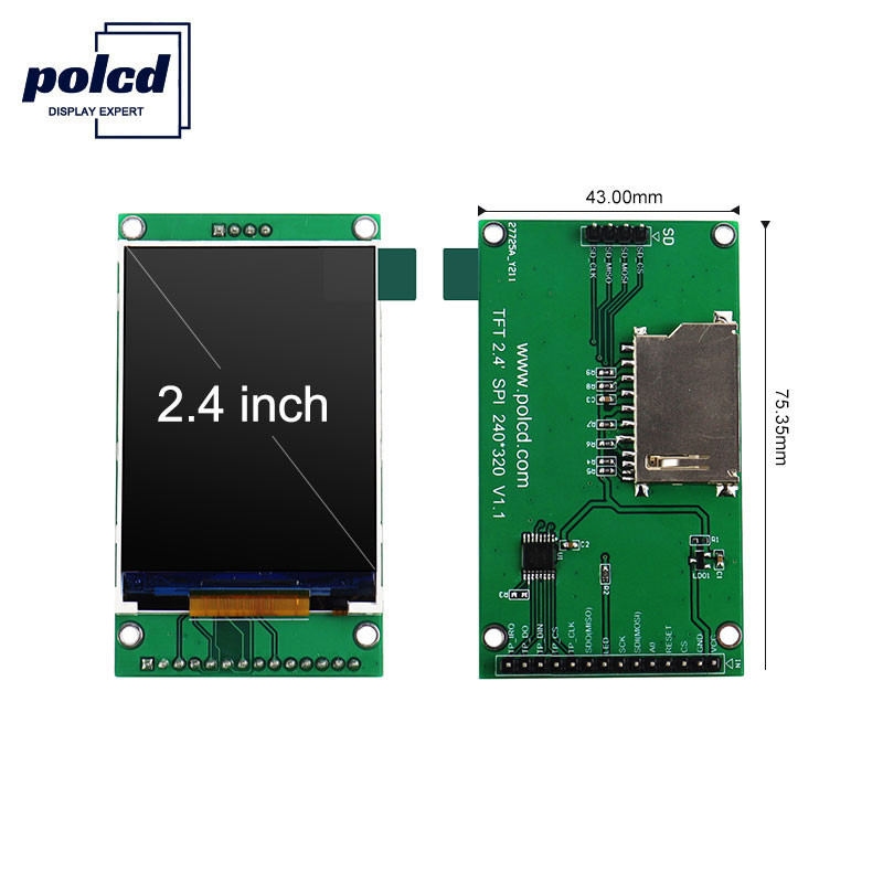 صفحه نمایش LCD 18 پین 260 NIT 2.4 اینچی Tft 240x320 صفحه نمایش لمسی خازنی ال سی دی