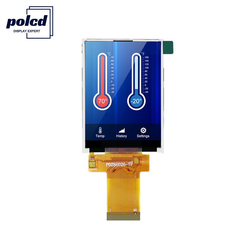صفحه نمایش لمسی ال سی دی Polcd ILI9341V 2.8 اینچ Tft LCD 350 Nit برای پزشکی