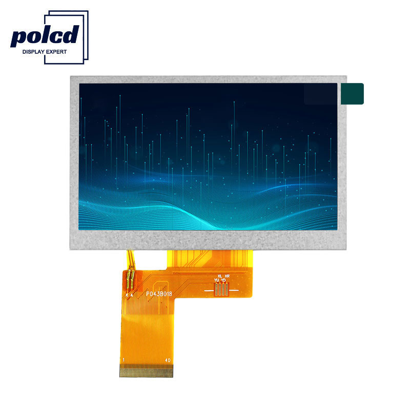 Polcd Brightness 300 صفحه نمایش 4.3 اینچی Tft LCD صفحه نمایش لمسی مقاومتی 800X480 TFT