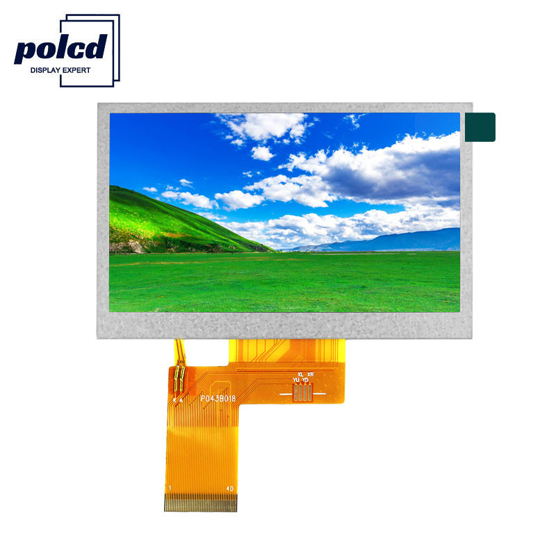 Polcd Brightness 300 صفحه نمایش 4.3 اینچی Tft LCD صفحه نمایش لمسی مقاومتی 800X480 TFT