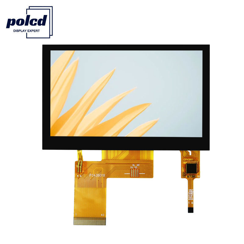 صفحه نمایش لمسی ال سی دی لمسی خازنی Polcd Pixel 800x480 Tft RGB 24 بیتی 4.3 Tft