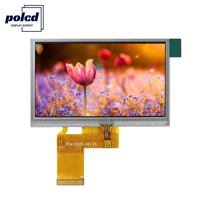 صفحه نمایش لمسی مقاومتی 4.3 اینچی TFT صفحه نمایش لمسی 40 پین Polcd ILI6485 480x272 Tft