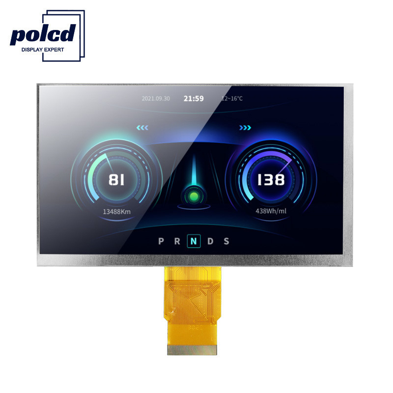 صفحه نمایش ال سی دی 24 بیتی 800x480 800x480 7 اینچی لمسی Tft LCD RGB 24 بیتی Polcd ISO9001 300 Nits