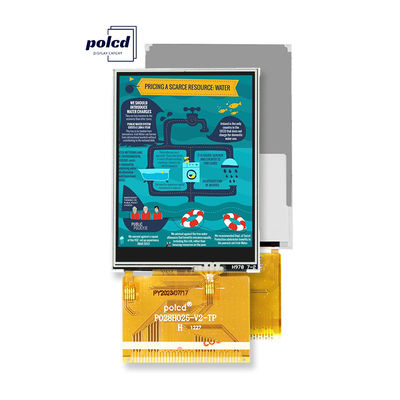 صفحه نمایش لمسی TFT LCD با زاویه دید کامل 2.8 اینچی Polcd پانل IPS خوانا با نور خورشید