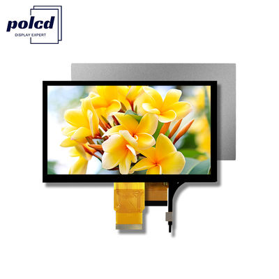 Polcd 7 اینچ ماژول LCD اندازه متوسط 800 * 480 روشنایی بالا صفحه نمایش لمسی TFT ظرفیت