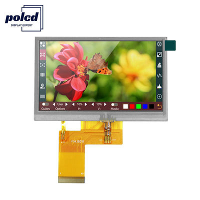 صفحه نمایش 24 بیتی 4.3 اینچی Tft Polcd RGB صفحه لمسی خازنی Tft 300 Nits