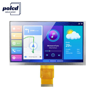 Polcd 300cd/M 7 اینچ 800x480 RGB 24 بیتی با روشنایی بالا صفحه نمایش LCD صنعتی